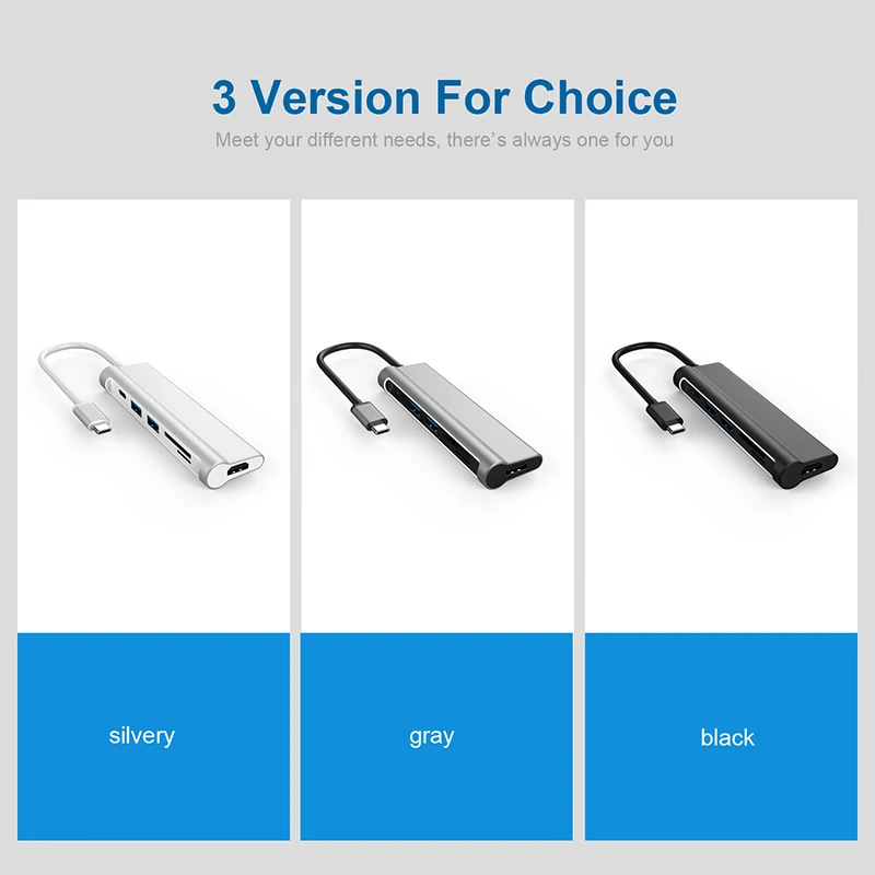 USB концентратор Amkle с портом C 3 1 на HDMI кардридер для SD/TF карт Type зарядный порт 2