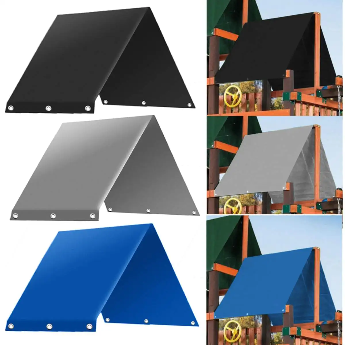 

Garden Outdoor Swing Chair Awning Sunshade Triangle Top Cover Waterproof Canopy for Kids Playground Garden Courtyard Sunshade
