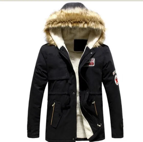 2015 men's winter coat XL padded hooded jacket and long sections coat trong 2015 men's winter