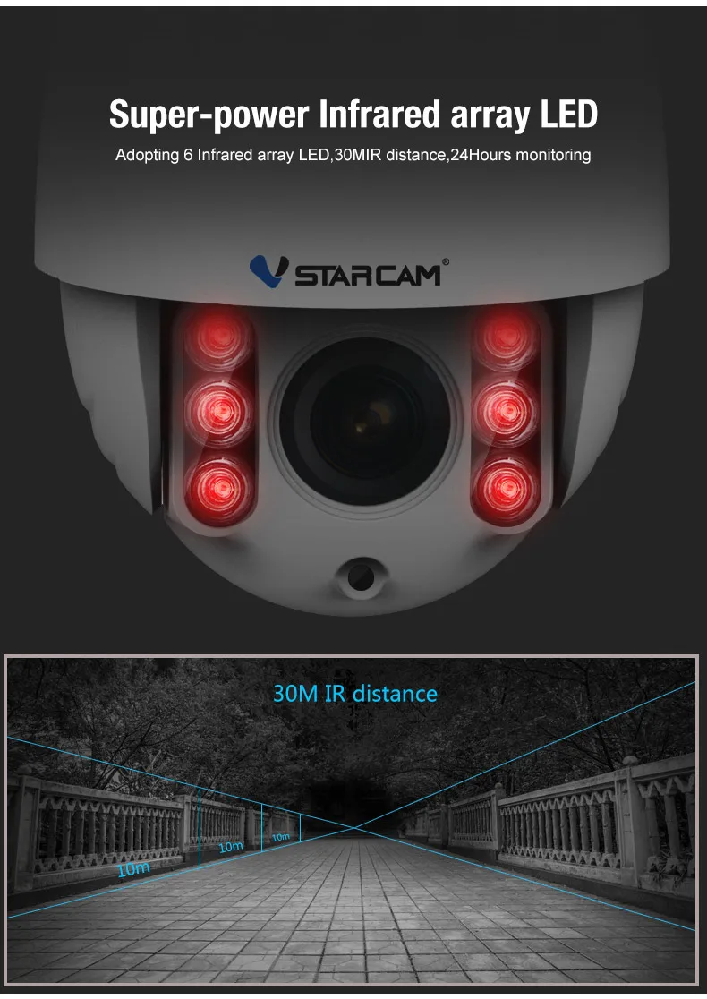 VStarcam c34s-x4 1080 P Full HD IP Камера с водонепроницаемыми уровне IP65, h.264 cmos 2.0mp, 30 м ИК distan