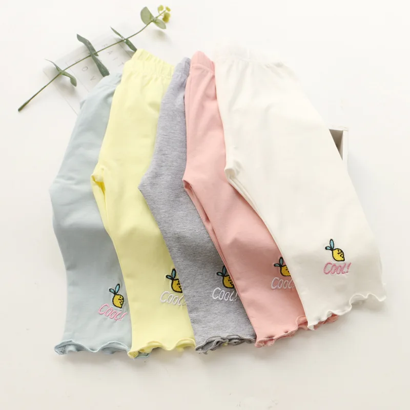 

Baby Girls Pants summer fruits pattern Children Clothing kids leggings Girls Knee length cotton