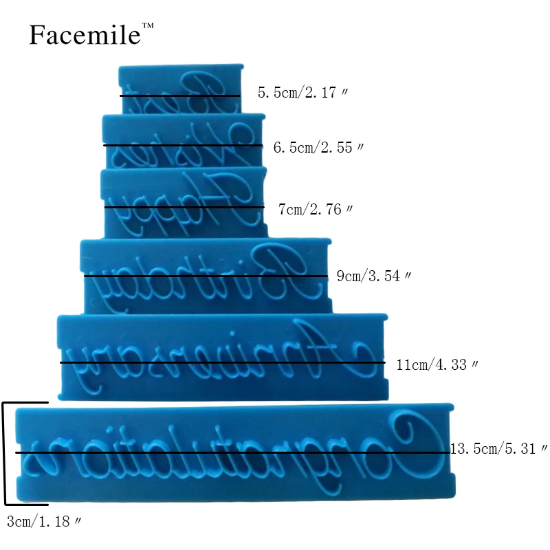 Facemile 6 шт. DIY Плесень Декор Алфавит Номер Письмо Impress Набор печенье штамп тиснение Резак подарок помадка 03114