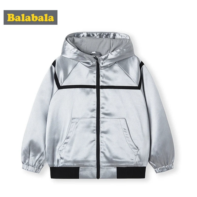 Balabala/ г. Осенние куртки для мальчиков, пальто куртка-бомбер ветровка зимняя куртка для мальчиков детская однотонная куртка