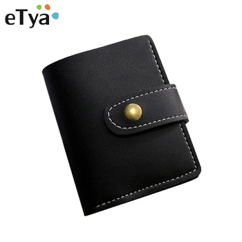 

New Fashion Women Wallets Pu Leather Black Card holder Mini Wallet Vintage Money bag Wallet Female Purse Clutch