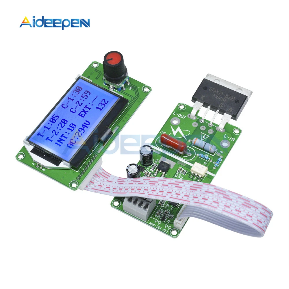 Digital LCD Double Pulse Encoder Spot Welder Machine Time Control Module 100A