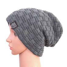 Зимняя вязаная теплая шапка унисекс с подкладкой из плотного бархата, спортивный головной убор для мужчин и женщин
