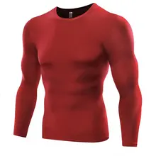 Дышащая Спортивная футболка для бега Спортивная футболка 5 цветов новые мужские компрессионные колготки с длинными рукавами