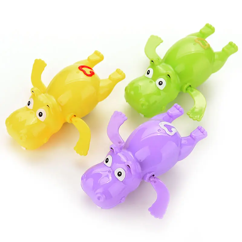 1PC Plastic Lovely Wind Up River Horse Bath Toys Hippo Swimming Toys