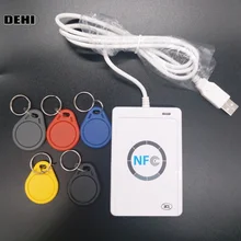 ACR122U NFC считыватель писатель USB 13,56 МГц RFID смарт-карта Копир Дубликатор+ 5 шт. UID брелоки