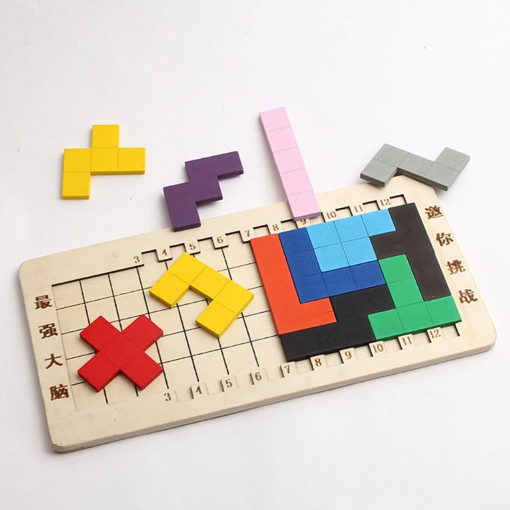 

Puzzle Kid Jigsaw Board Toy Wooden Intelligence Educational Puzzles Toy for Children Tangram Brain Teaser Tetris Game Develop