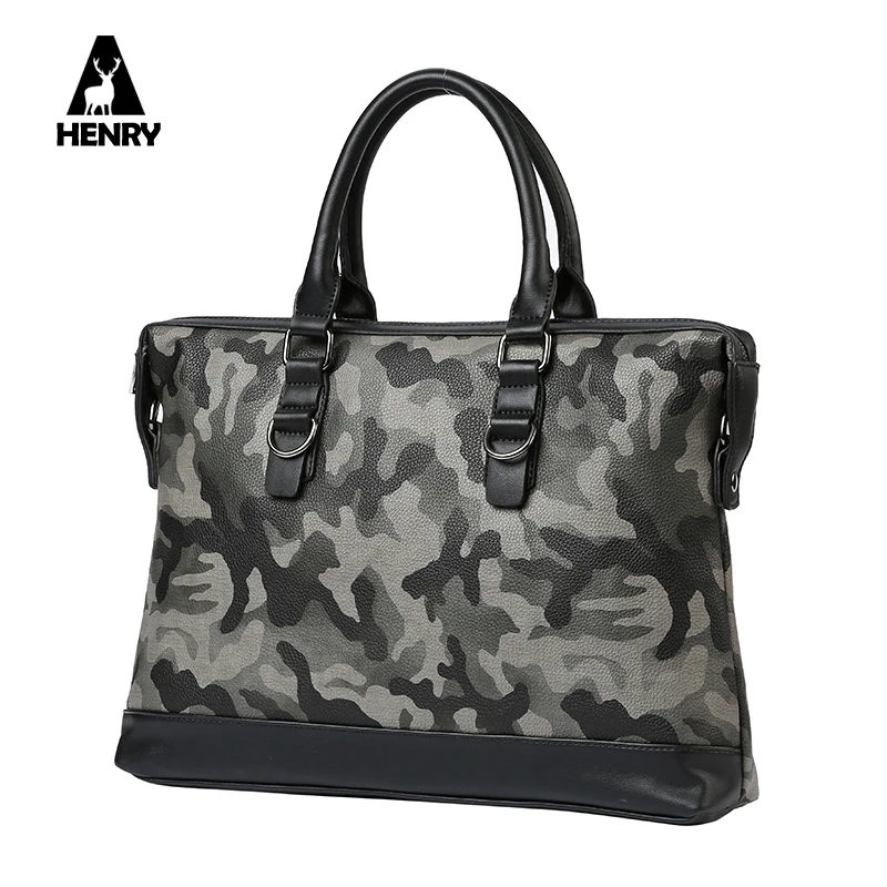 

2016 Newest Camouflage Men Handbag High Quality Pu Fashion Design Top-handle Bag for Ipad Magazine Totes Famous Brand Male Bags