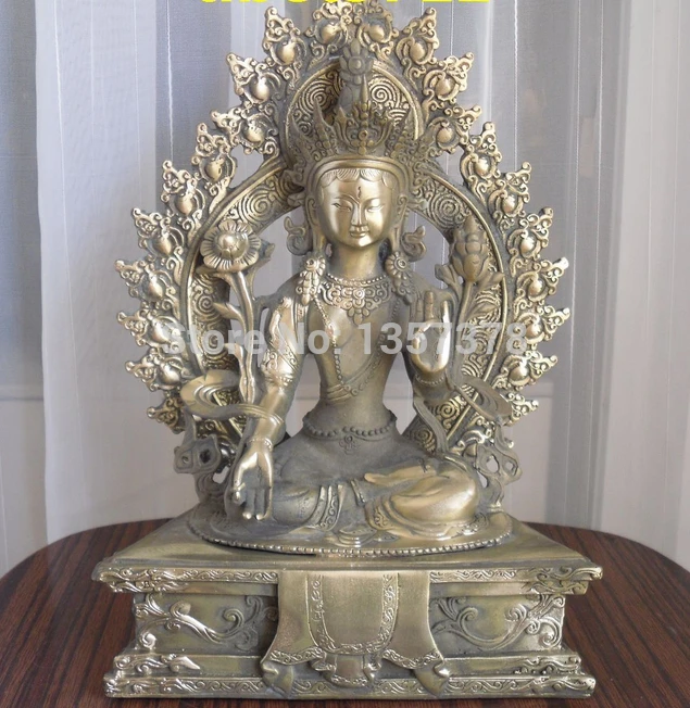 

shitou 0094 nice looking Tibetan Buddhist bronze white TARA buddha statue 27 cm tall
