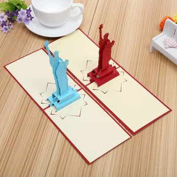 

Manufacturers selling liberty creative 3D hollow building three-dimensional scenic tourism postcards paper cards