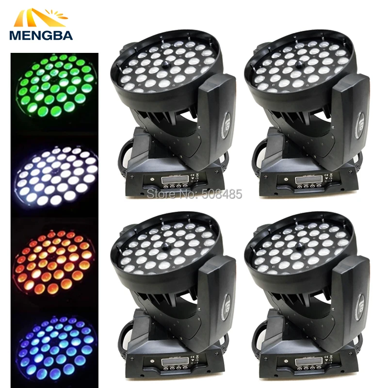 

4pcs/lot 36x18W RGBWA+UV Color DMX Stage LED Moving Head LED Zoom Wash Light Good for DJ