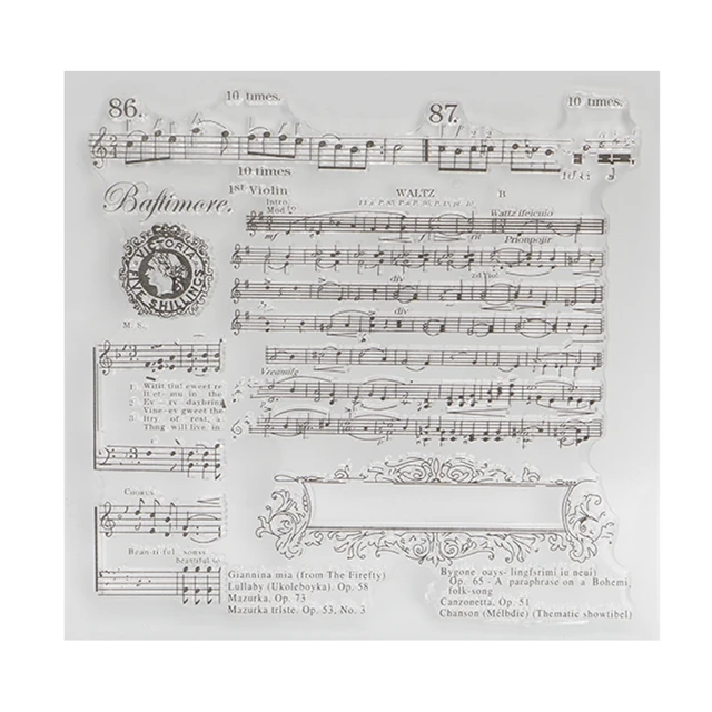 1 pc high quality silicone transparent novelty music notes silicone clear stamp seal diy scrapbooking note diary craft in stationery sticker from music note stamp