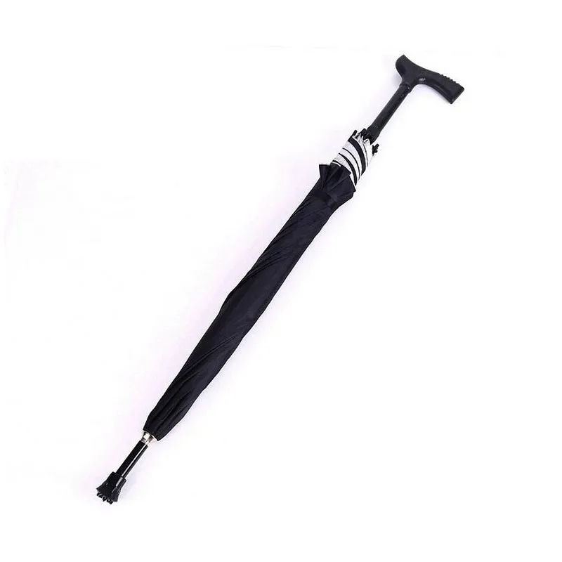 Lifting Walking Stick Umbrella Old Man Parasol Mountaineering Rain