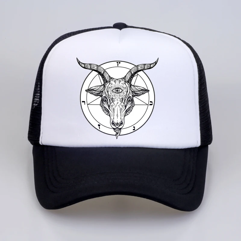 Бейсболка с изображением Сатанинского козла Baphomet мультяшным принтом Женская