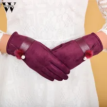 1 пара женские бархатные теплые перчатки мягкие толстые перчатки на запястье