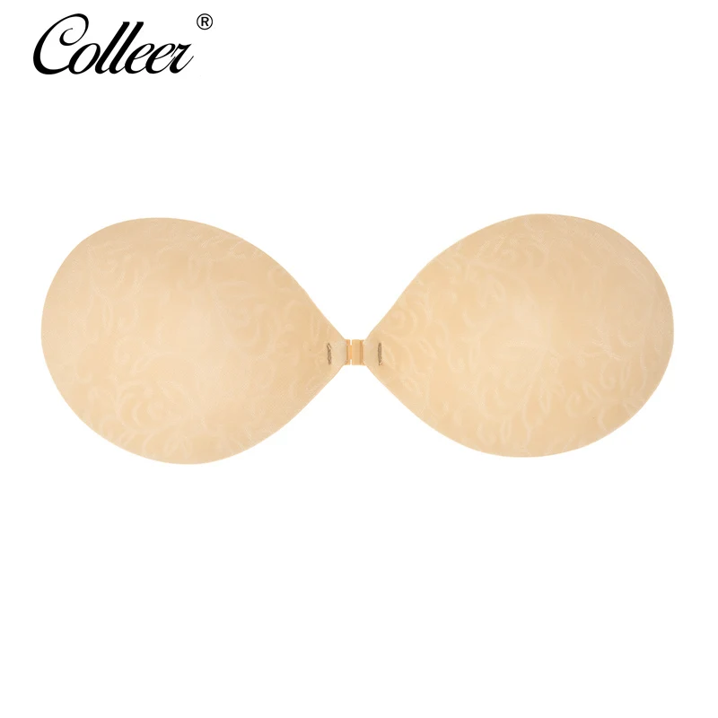 COLLEER Sexy Women Lace Silicone Bra Seamless Push Up Bra Front Closure Adhesive Sticky Breast Strapless