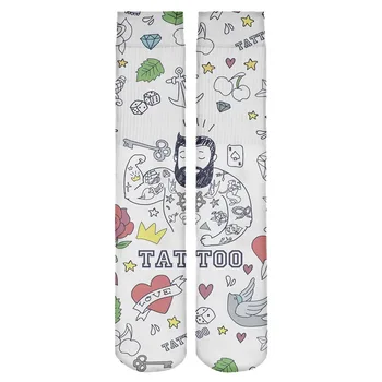 

RUNNING CHICK Bodybuilder digital printing fight spell stockings 15" length socks