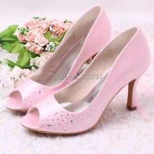 Wedopus Горячие Женщины Свадебные Свадебная Обувь Атласа Peep Toe 9 СМ дамская Пром Высокие Каблуки Летние Сандалии