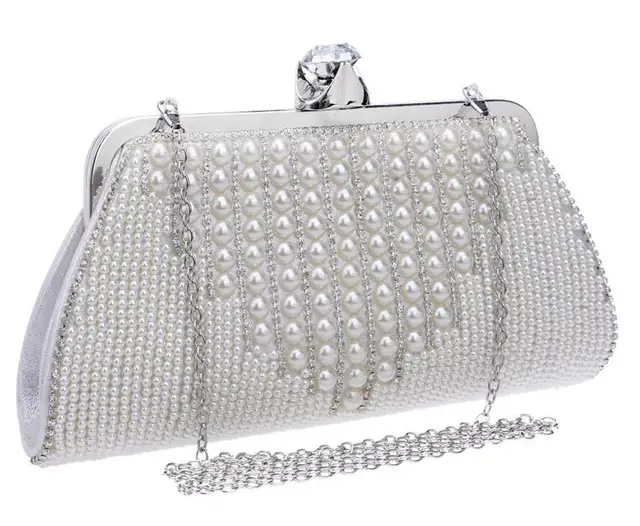 solid design 2016 evening bag flower bride bags purse full dress