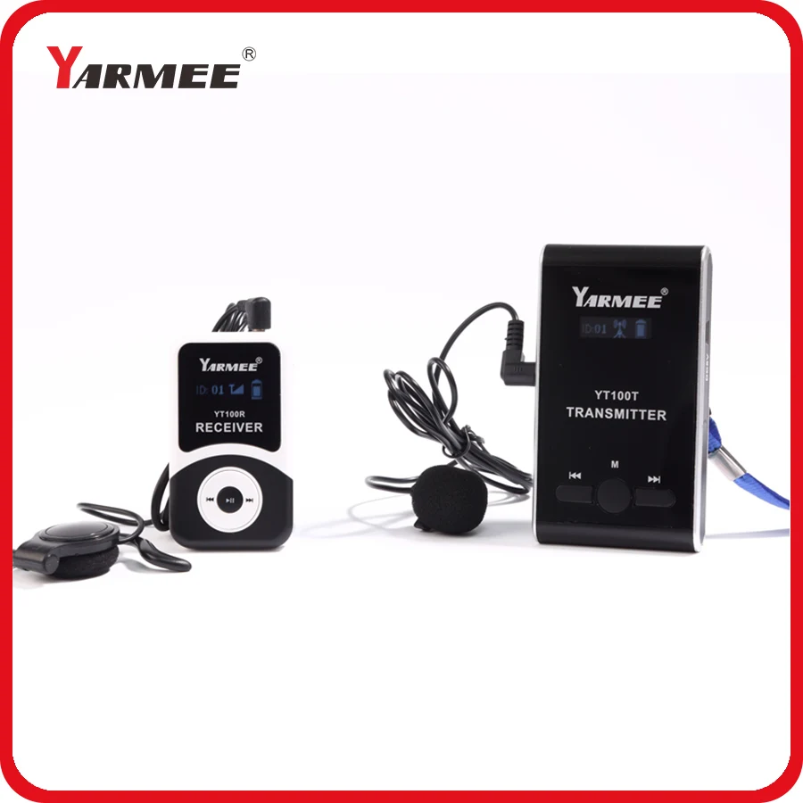 

Yarmee 1 receiver + 1 transmitter + 1 charger wireless whisper walkie talkie audio guide system YT100