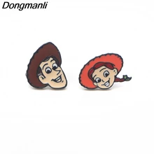 P2730 Dongmanli милые древесные и Джесси из нержавеющей стали пирсинг для уха гвоздики детские серьги для женщин эмалированные серьги ювелирные изделия