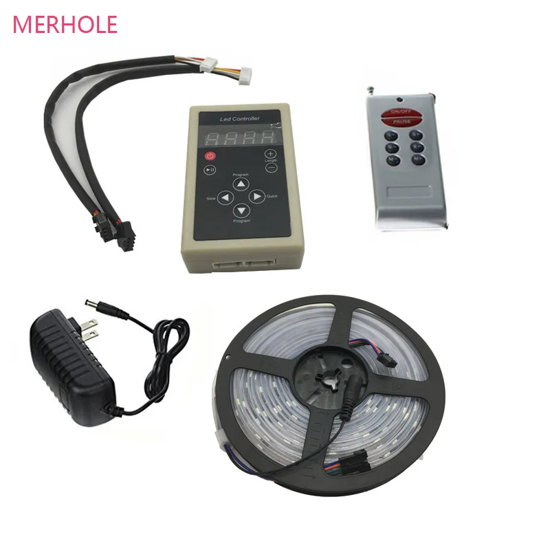 6803 IC Dream Color RGB светодиодная лента 5050 30LED/m IP67 водонепроницаемый 5 м + 133