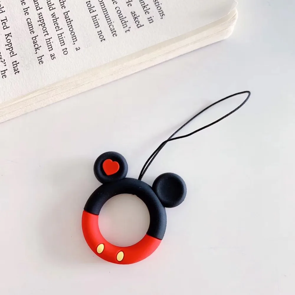 ل airpods الاكسسوارات البنصر حزام الكرتون العالمي ل فون سماعة حلقة مكافحة الإفلات حبل/redmi الهاتف المحمول الحبل