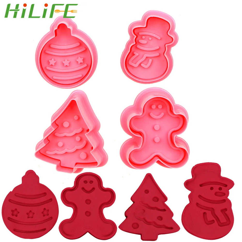HILIFE 4 шт./компл. шоколадное печенье Рождественская форма для торта дерево
