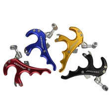 1Pcs  Archery Release Aids Thumb Caliper Trigger 4 Finger Grip Compound Bow For Outdoor Hunting  Shooting Accessories