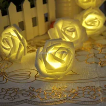 2pcs/lot Beautiful Holiday Lighting LED Novelty Rose Flower Fairy String Lights Wedding Garden Party Christmas Decoration