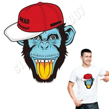 Обезьяна патчи красочные модные наклейки на одежда из железа на теплопередача аппликации на выбор сделай сам аксессуар моющиеся уровень аппликации