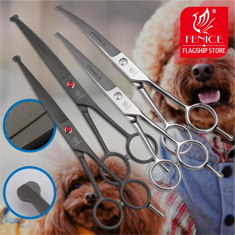 Professional 7.0 inch Pet Scissors Set Cutting+Curved Shears with