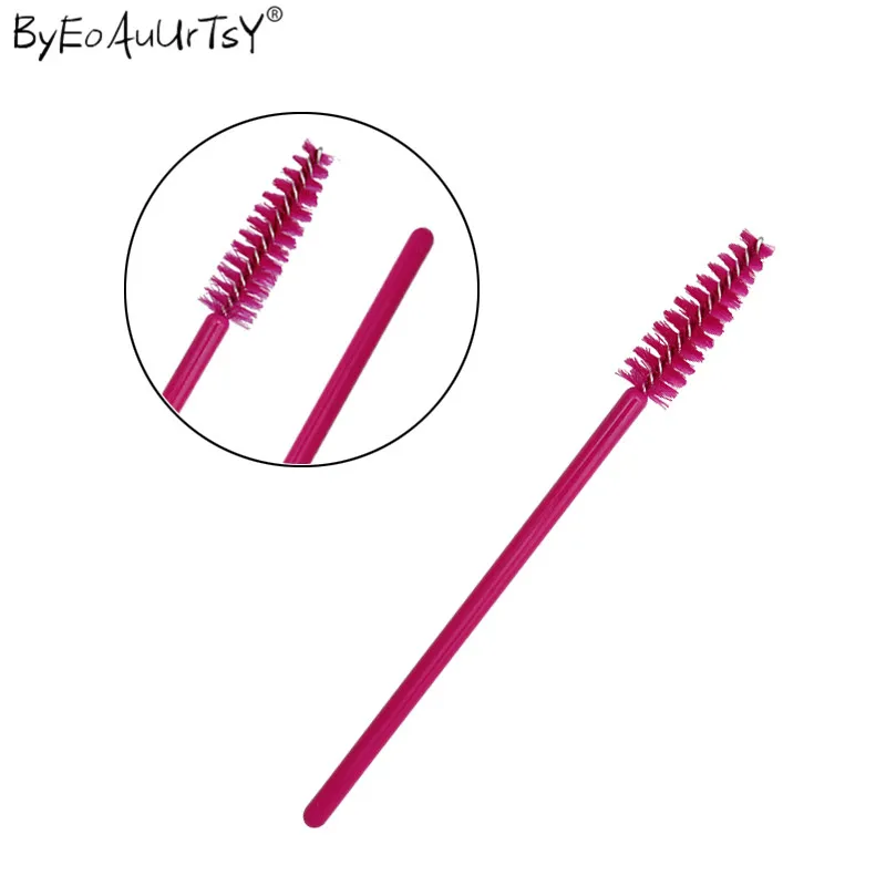 Beautiful Rose Makeup Brushes for Eyelash Extension Disposable Mascara Wands Makeup Eye Brushes One-off Nylon 200pcslot (7)