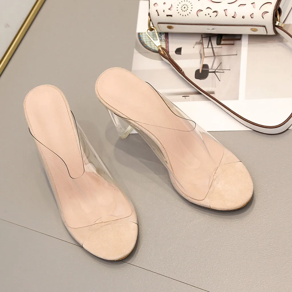 Женская обувь; прозрачные босоножки на высоком каблуке; пикантные босоножки на высоком каблуке с открытым носком; zapatos de mujer