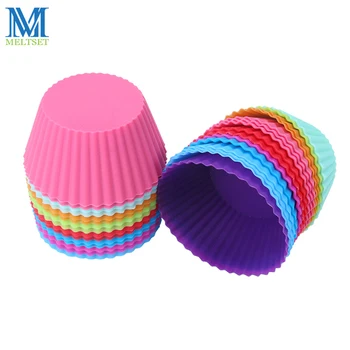 

12pcs/Lot 7CM Round Shape Silicone Muffin Cases Cake Cupcake Liners Baking Mold