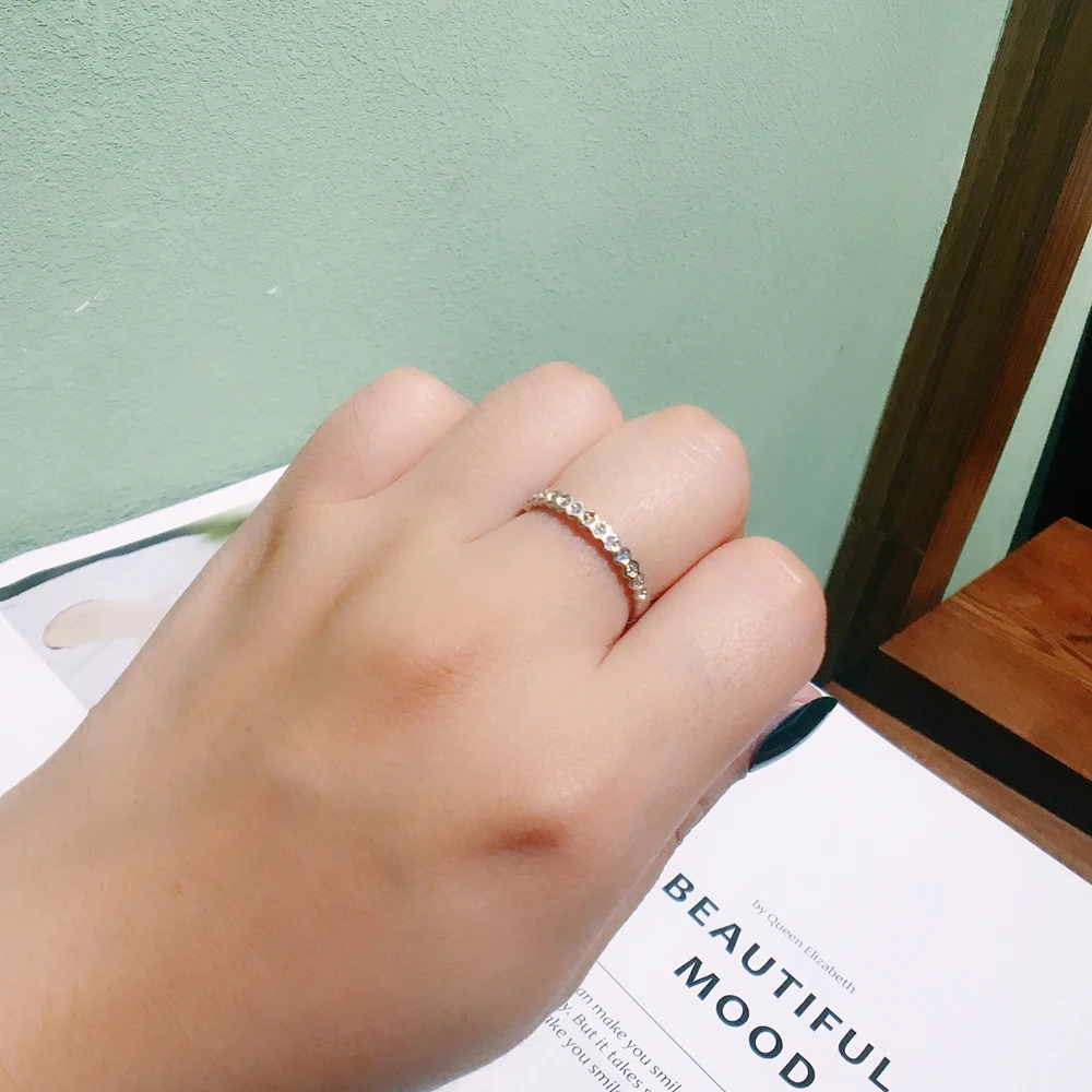 MIGGA геометрический дизайн кубического циркония кольцо Модные ювелирные изделия розовое золото цвет CZ кристалл кольцо для женщин