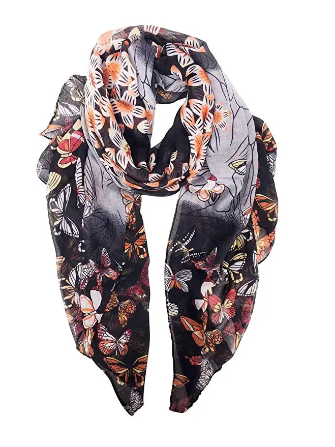 Cool Animal butterfly Print Scarf Fashionable Women Scarves for Winter