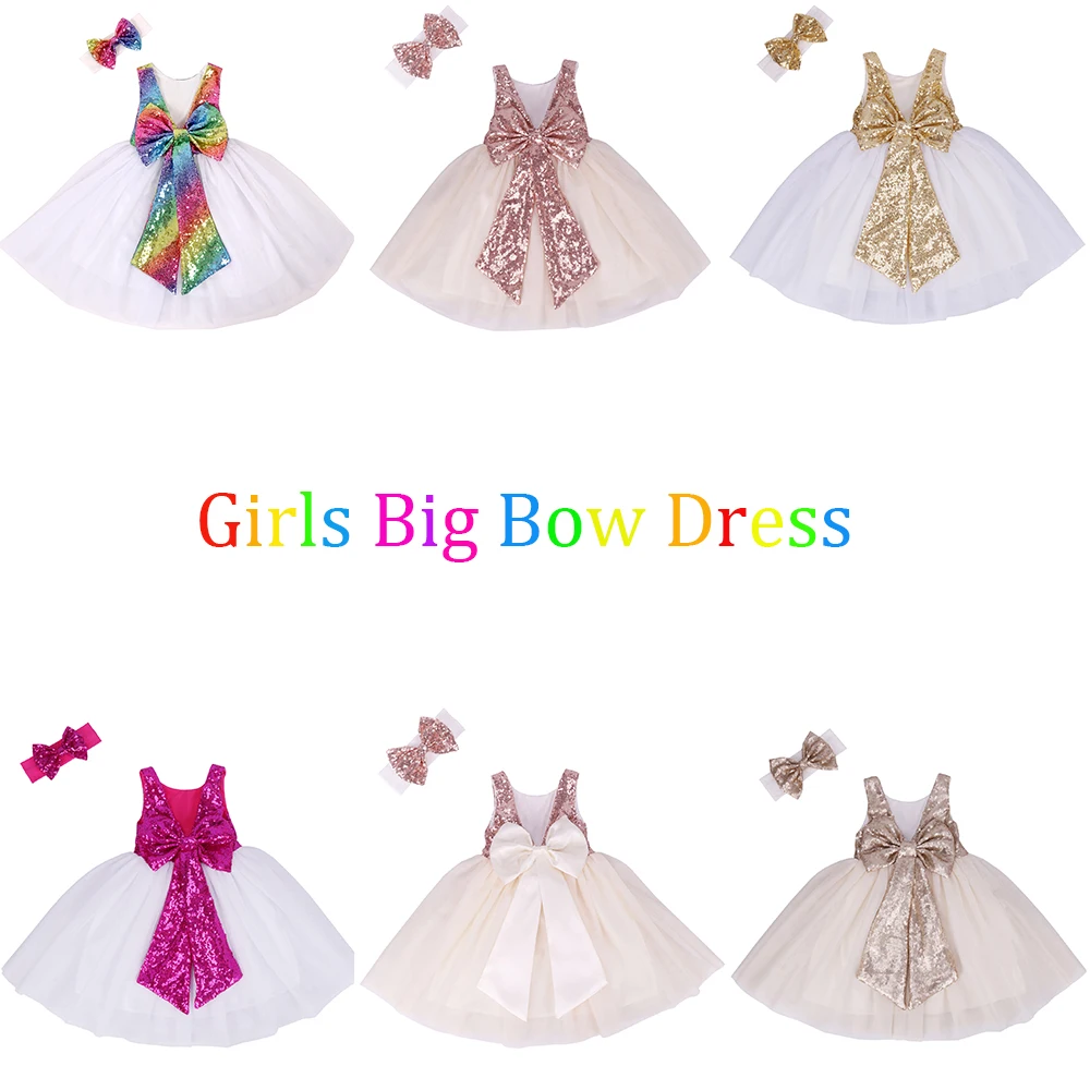 

Girls Sequin Dresses Pageant Flower Girls Dress Toddler Kids Birthday Party Wedding Sparkle Glitter Tutu Bridesmaid Dress Summer