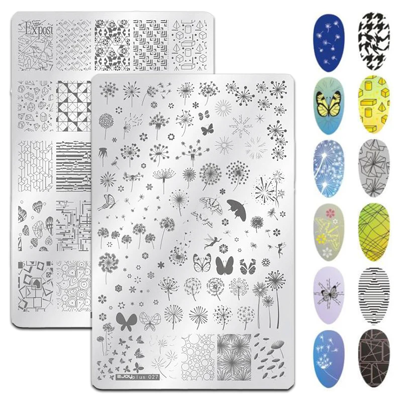

1Pcs Stainless Steel Dandelion Flowers Nail Stamping Plates Geometry Image Stamping Nail Art Template Manicure Nail Stamp Tools