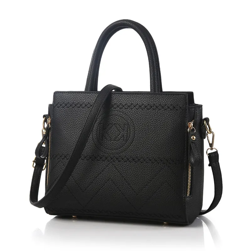 Korean Style New Fashion font b Handbag b font Famous Brand Embossing Ladies PU Leather Shoulder