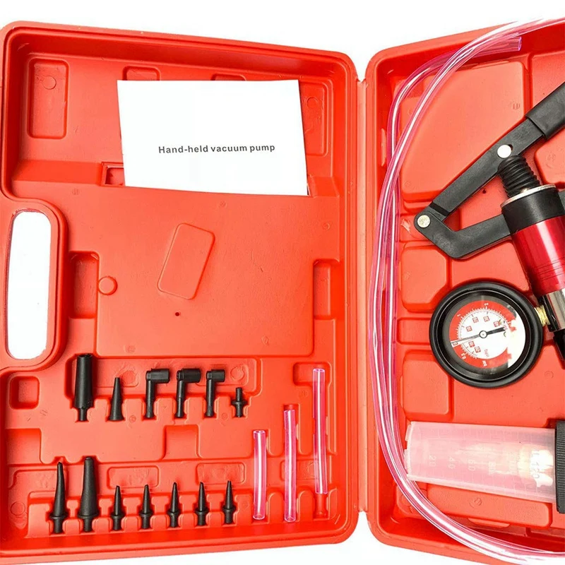 Hand Held Vacuum And Pressure Pump Tester Kit Brake Bleeder Set For Car