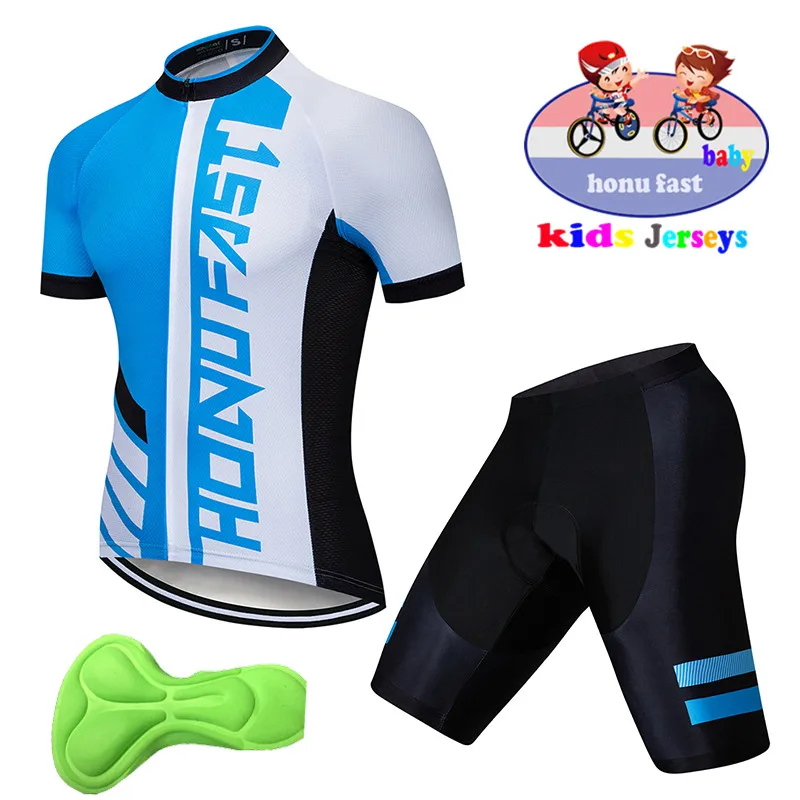 Kids Cycling Jersey Sets Short Sleeve Jerseys Kid's Bike Shorts Outdoor Road Boys MTB Cycling Clothing Kit