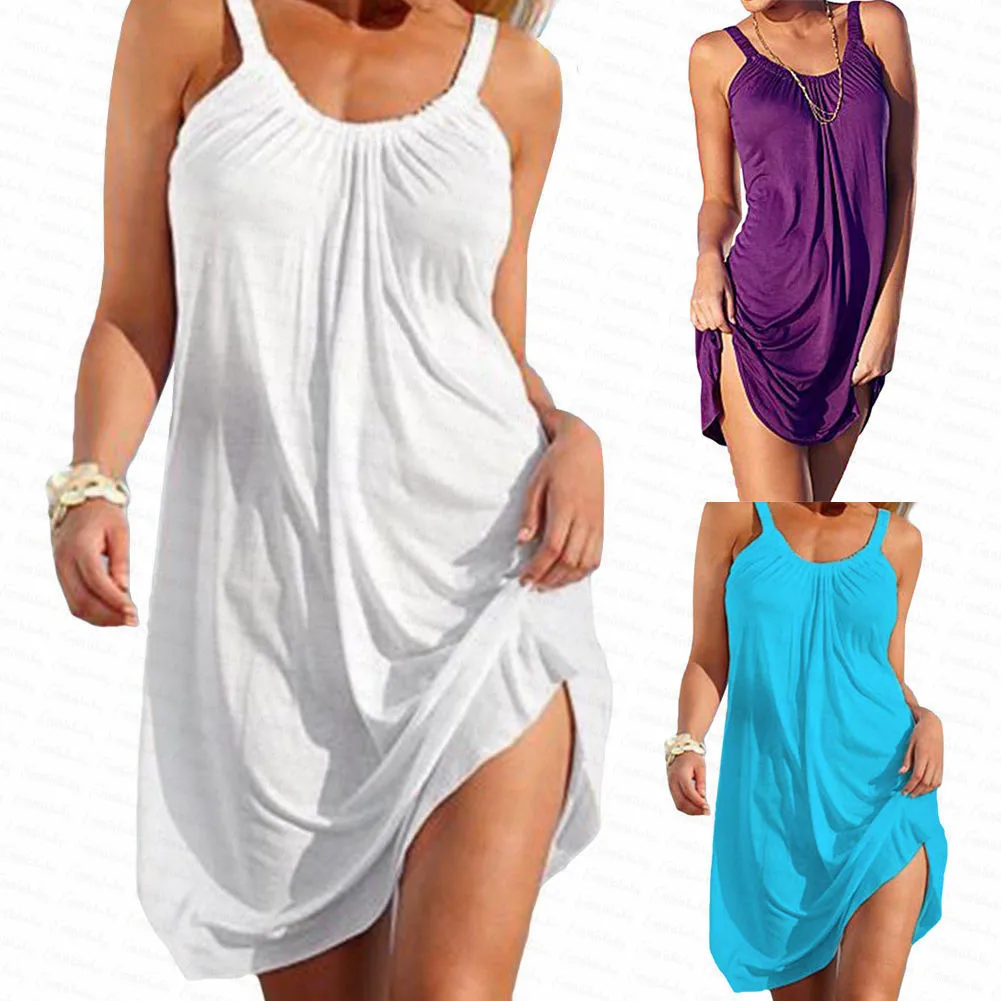 shein bathing suit cover ups 2022 Summer Women Beach Dress Sexy Red White Swimsuit Female Beach Cover-Ups Wrap Towel Open Back Sling Mini Beach Dresses Women bikini cover up dress