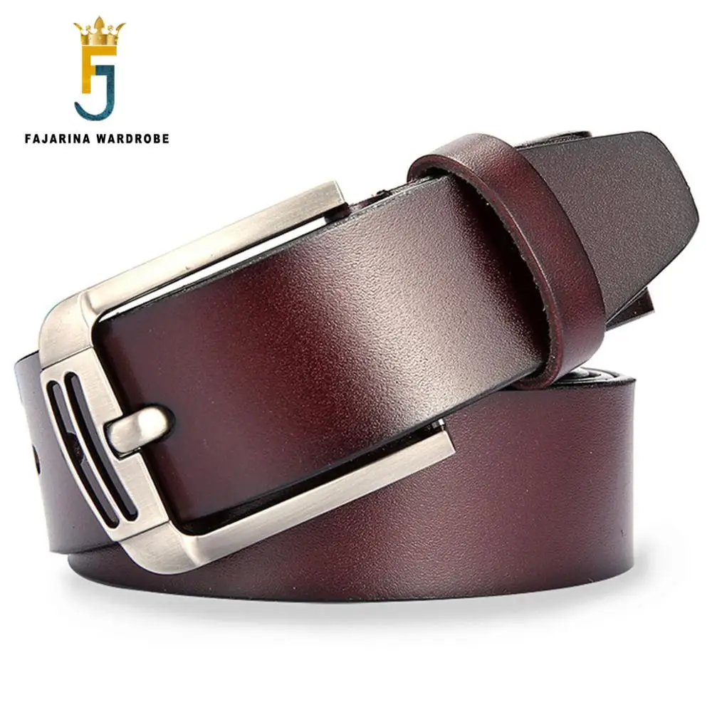 FAJARINA Men's Fashion Metal Buckle Quality Genuine Leather Belt Casual Styles Design Cowhide Belts for Men Accessories N17FJ567