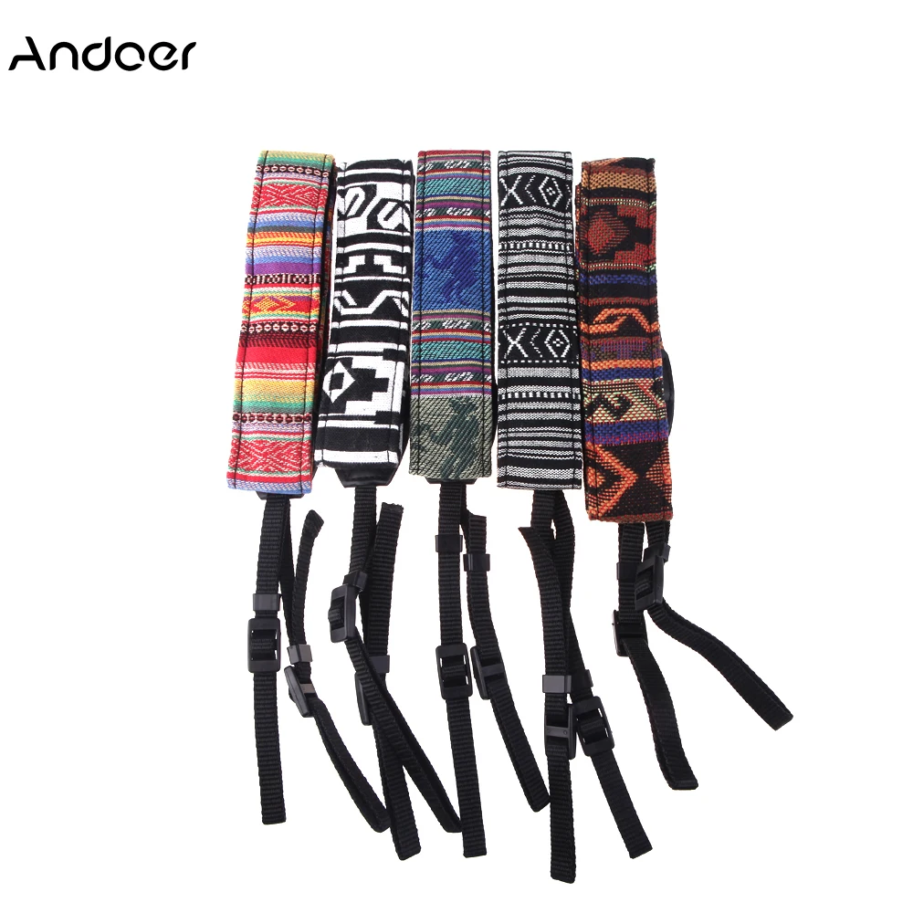 

Andoer Photo DLSR Retro Style Canvas Colorful Pattern Camera Shoulder Neck Sling Hand Strap for Nikon Canon Sony DSLR