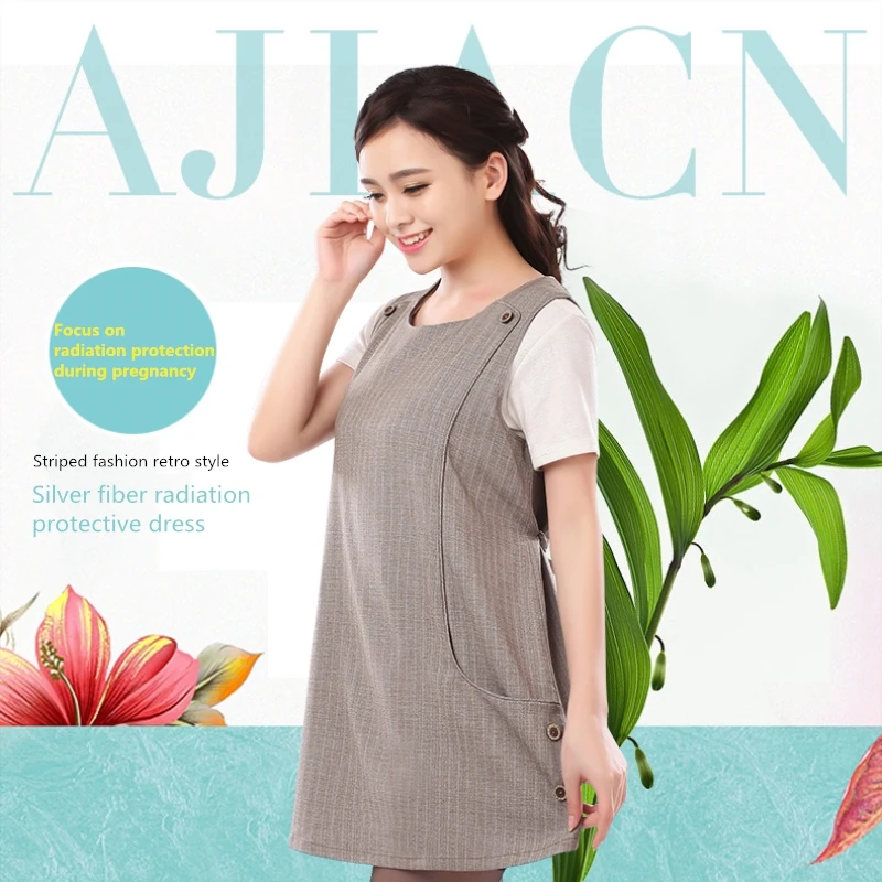 

Genuine electromagnetic radiation protection pregnant women dress anti-radiation Simple and elegant silver fiber clothing