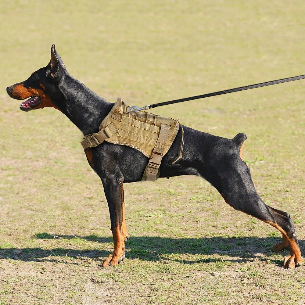 Тактический тренировочный жилет для собак в военном стиле K9, водостойкий жгут со съемными моллевидными сумками/нашивками для больших собак